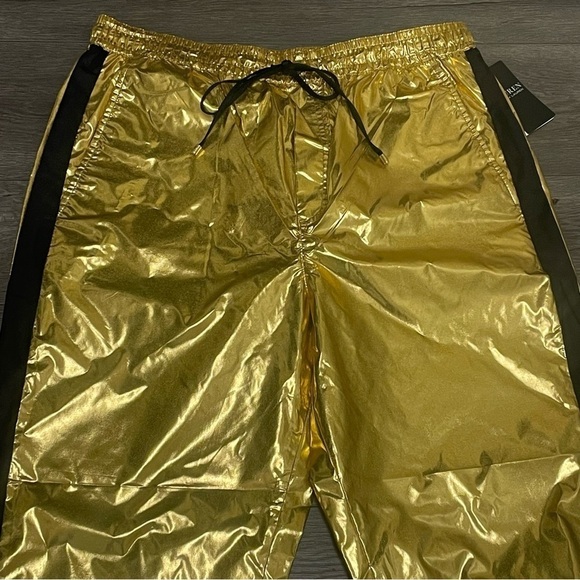 RALPH LAUREN Women's Gold Metallic Taffeta Jogger Track Pants Size 12 NWT $225 - Picture 4 of 11